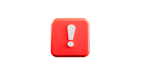 Red notification reminder icon chat message of attention alert alarm notice sign or flat design social button important caution symbol and warning urgent exclamation isolated on 3d danger background.