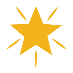 Obraz premium Yellow light burst star vector. Sharp glowing flash effect icon isolated