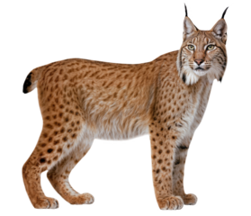 The European lynx or Eurasian lynx (Lynx lynx), isolated on white background