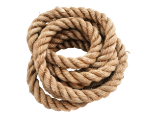 Coil of thick rope. Isolated PNG
