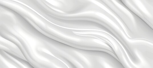 Fototapeta premium Elegant White Satin Silk Luxurious Texture with Flowing Curves and Waves, Ideal for Backgrounds