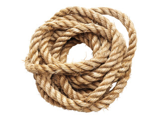 Obraz premium Coil of thick rope. Isolated PNG