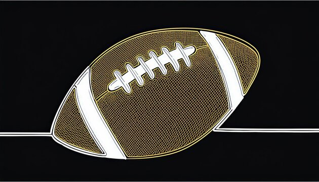 recommend clip art: Single continuous line of American football ball