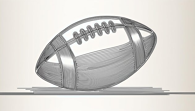 recommend clip art: Single continuous line of American football ball