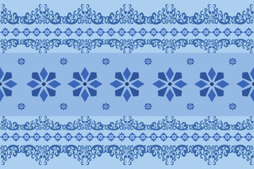 Seamless geometric pattern in shades of blue, perfect for textile design, tiles, or wallpaper. 