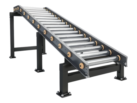 Automated conveyor belt. Isolated PNG