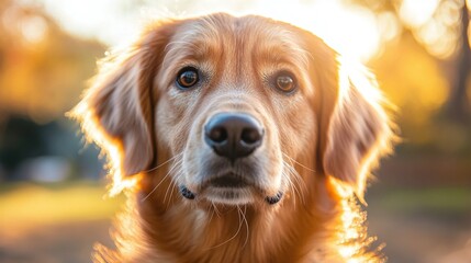 Close-up of a golder retriever dog's face
