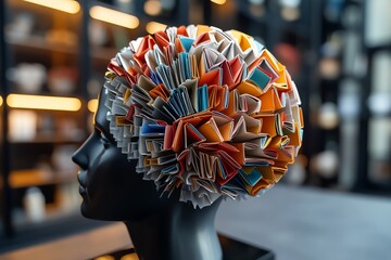 Brain organizing thoughts like files in a cabinet categorizing memories, ideas, and information for quick retrieval