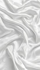 Fototapeta premium Luxurious White Satin Fabric Background, Elegant Textile Texture with Soft Waves and Drapery