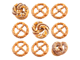 Pretzel cookies. Isolated PNG