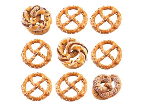 Pretzel cookies. Isolated PNG