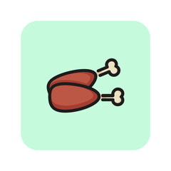 Chicken legs line icon. Poultry, lunch, dinner. Food concept. Can be used for topics like cooking, eating, meat production