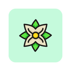 Lotus petals line icon. Flower, aroma, therapy. SPA concept. Vector illustration can be used for topics like rest, relax, spa center, resort