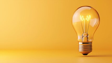 Lightbulb with flowing ideas around it, concept development, flat design illustration, with copy space