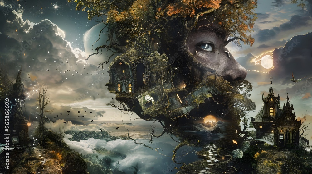 Poster an image that uses symbolic imagery to represent complex ideas or themes, enhancing the depth and me
