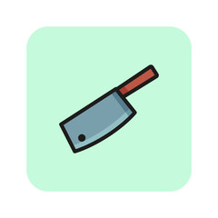 Meat knife line icon. Kitchen, cutting, chopping. Cooking concept. Can be used for topics like cooking, recipes, meat cutting