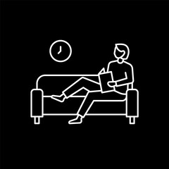 People are resting on various types of sofas. Sleeping, reading books, watching TV, and using mobile phones. flat design style minimal vector illustration.