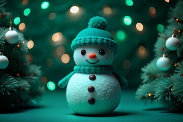 3D Cute Christmas Snowman