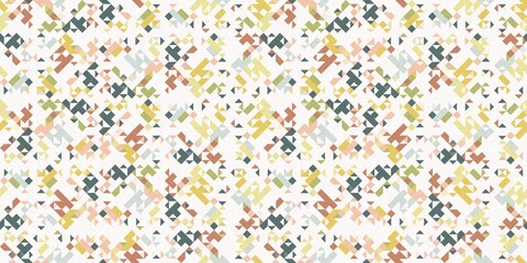 Simple glitch geometric seamless abstract border with playful woven summer color. Bright whimsical gender neutral bold irregular shape textile Cotton effect banner