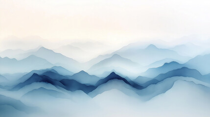 Fototapeta premium The mountains are blue and white