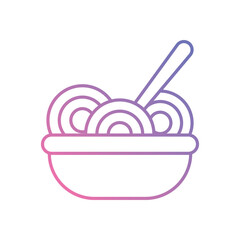 Pasta Bowl vector icon stock illustration