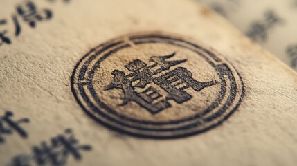 Bank of Japan logo stamped on a business strategy paper, representing the bank's