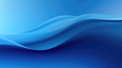 Fototapeta premium A smooth gradient of blue waves creating a calming and modern abstract background.