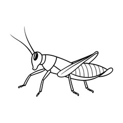 Grasshopper Vector Illustration - Cartoon, Clipart, and Line Art Design.eps
