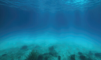 Obraz premium Sunbeams illuminate the ocean floor, revealing coral and marine life