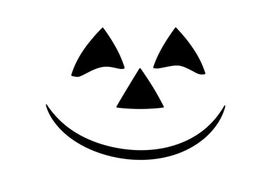 Smiling jack-o'-lantern face, simple design.

