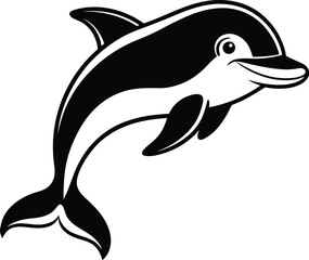 Joyful Dolphin Leaping Vector Illustration
