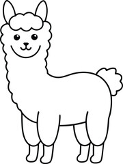 Cheerful Llama with Soft Fur Vector Art for Happy Projects
