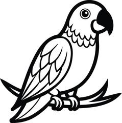 Cheerful Parrot Sitting Vector Art for Vibrant Designs
