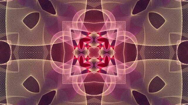 Psychedelic Colorful Geometric Lines Kaleido. With bright colors and quick animation are well suited for vj projections at parties in clubs, discos, rave and goa trance events.