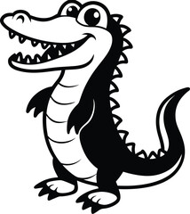Happy Little Crocodile Joyful Vector Art for Kids
