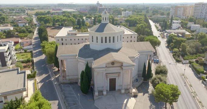 Aerial view of the Basilica Sanctuary of Santa Fara in Bari, Puglia, Italy.