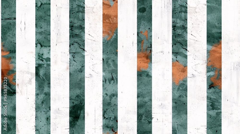 Poster abstract teal and rust stripe seamless pattern: a minimalist and stylish design featuring vertical s