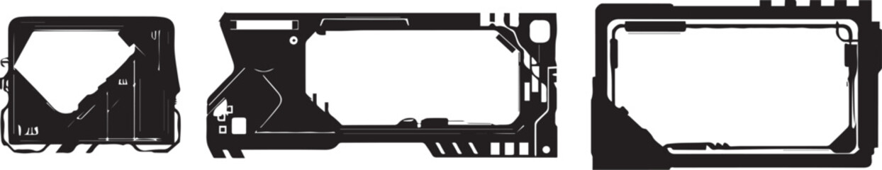 Set frames. Hand drawn vector illustration