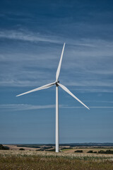 Green energy from Wind Farm in Forterre, Burgundy, France. Wind power station.