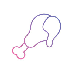 Chicken Leg vector icon stock illustration
