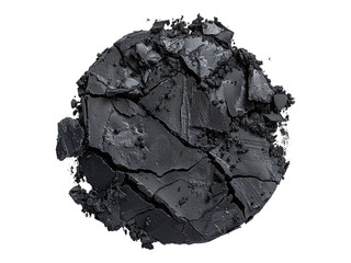 Fototapeta premium Dry black cosmetic clay. Isolated PNG