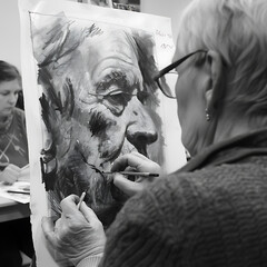 Engaging Adults in Art Workshop: Charcoal Sketching and Live Models Learning Session