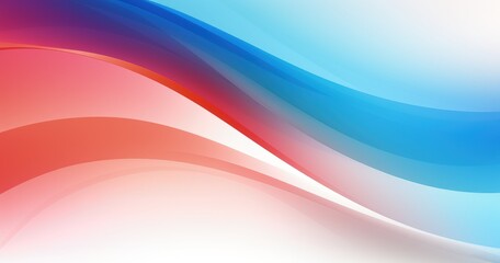 Obraz premium A smooth, abstract design featuring flowing red, white, and blue waves, creating a modern and dynamic background.