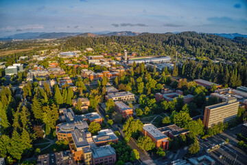 Aerial View of a large Public University in Eugene, Oregon