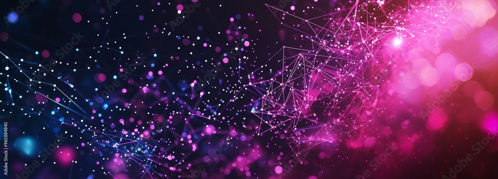 Poster an abstract digital technology background with dots and lines representing network connections. a fu