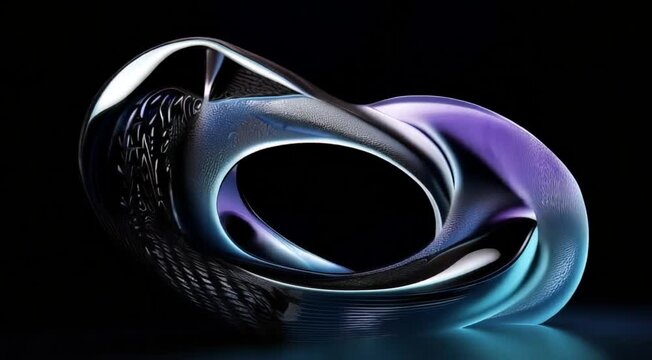 Futuristic abstract form in motion, 3d rendering