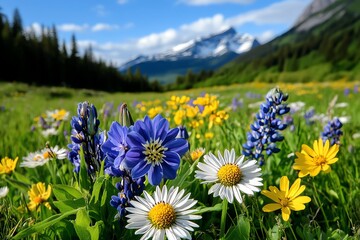 Obraz premium Spiritual energy flowing through a quiet meadow where the wildflowers bloom, untouched by the outside world