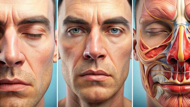 Detailed photographs of human nose anatomy from various angles detailed