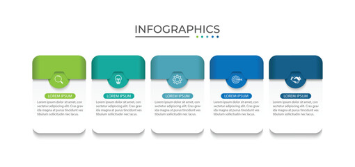 Presentation business infographic template with 5 options