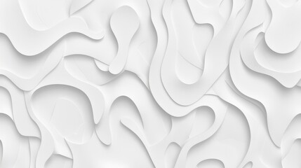 Fototapeta premium White Abstract Wavy Background With Organic Topographic Relief In Minimal Style,3D Rendering.